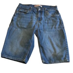 Levis 502 Regular Taper Boys Denim Shorts Blue Medium Wash Size 18 Reg W29